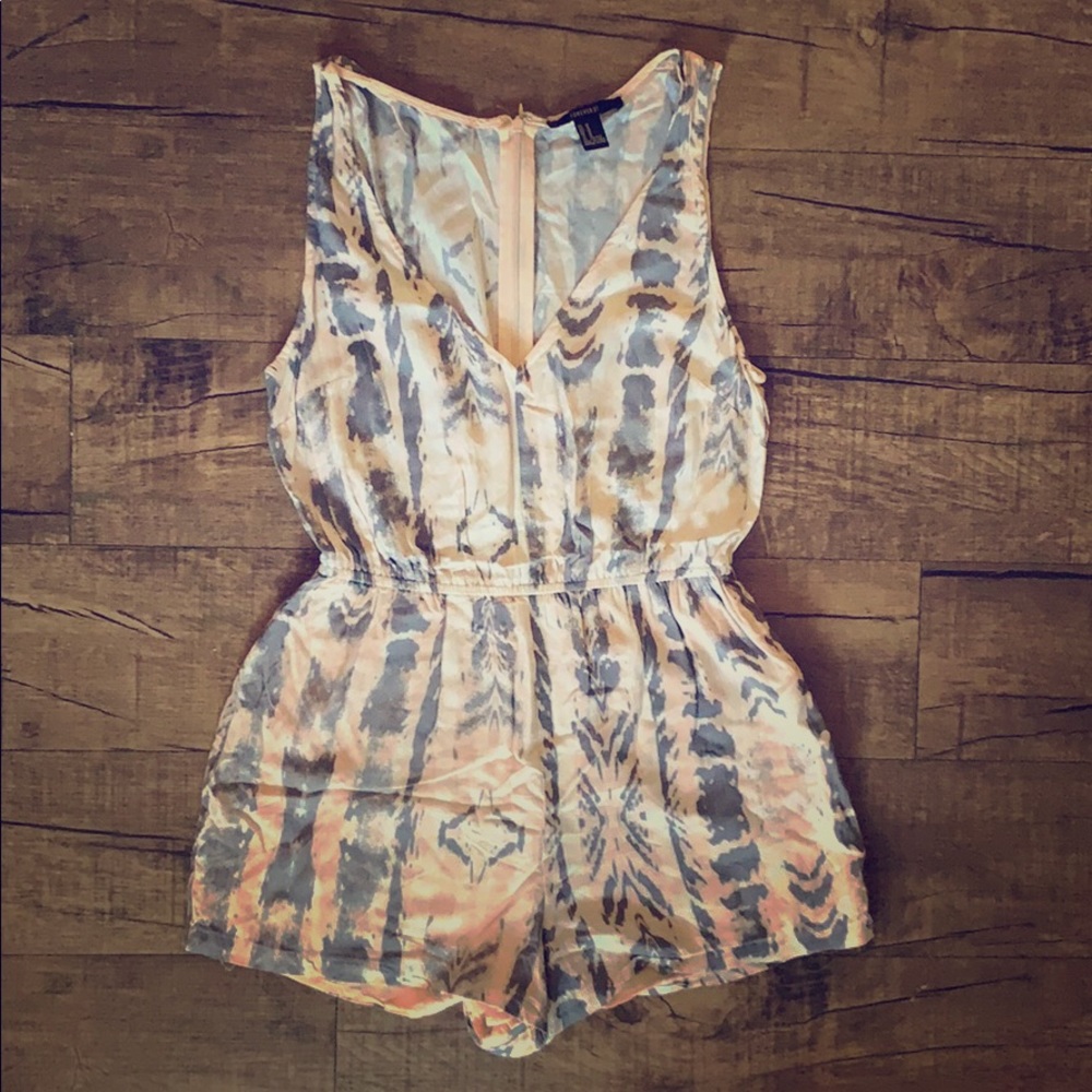 Forever 21 Printed Ikat Tank Romper